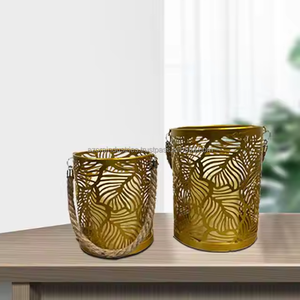 Bougeoir en métal motif feuille Mubarak Bougeoir à bougie chauffe-plat Cadeau EID Décorations du Ramadan Décoration musulmane - Product Image 2