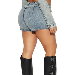 Conjunto de pantalones cortos de mezclilla de dos piezas para mujer de alta calidad, conjunto de chaqueta y pantalones cortos de mezclilla ajustados elásticos a la moda 2026 - Product Image 6