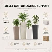 Pots de fleurs peints en gros, grands pots carrés peints, jardinières en plastique pour projets de centres de jardinage et de vente au détail