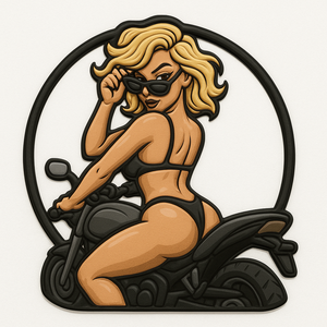 Parche de PVC personalizado Biker Babe | Etiqueta de goma redonda o cuadrada para decoración de moda, ropa de calle, gorras, chaquetas y mochilas - Product Image 3