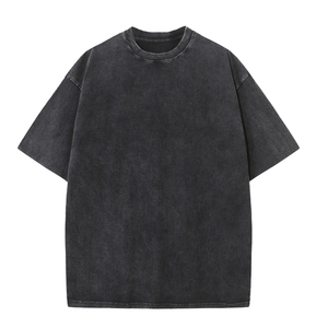 เสื้อยืดคอตตอนโอเวอร์ไซส์ผู้ชาย สีพื้นเรียบง่าย สไตล์ลำลอง คอกลม แขนสั้น ผ้าเจอร์ซีย์ถัก ทรงพอดีตัว - Product Image 3