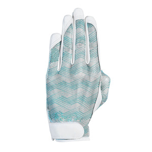 ถุงมือกอล์ฟผู้ชาย หนังคาเบรตต้า ฝ่ามือสีเขียวอมฟ้า ด้านหลังเป็นตาข่าย ระบายอากาศได้ดี น้ำหนักเบา ยืดหยุ่น กระชับมือ จับถนัดมือ กันลื่น สวมใส่ง่าย มือซ้าย - Product Image 1