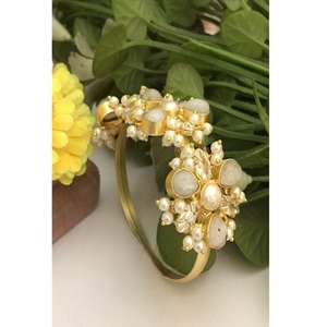 Pulsera de perlas auténticas de primera calidad, diseño antiguo y fusionado, nuevo diseño para fiestas y bodas, para mujeres y niñas. - Product Image 1