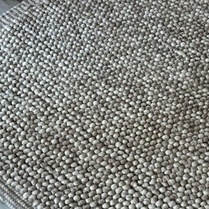 Tapis en laine épaisse tissé à la main – Motif bouclé crème beige, tapis de chambre, décoration de salon - Product Image 3