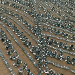 Tela de Tul Bordada con Lentejuelas y Cuentas de Alta Calidad, Color Oro Rosa Brillante, para Vestidos de Novia de Diseñador - Product Image 4