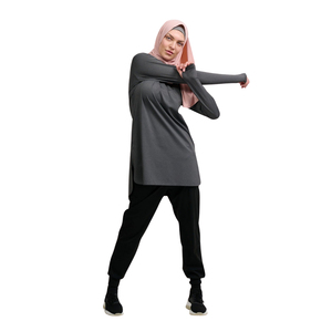 Conjunto de Burkini de 2 Piezas de Manga Larga y Corte Alto para Mujer, Ropa Deportiva Modesta, Secado Rápido, Logotipo Personalizado, UPF50+, Ecológico - Product Image 1
