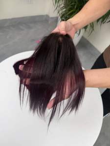 ผมต่อแบบเส้นตรงสีแดงไวน์ออมเบร ผมแท้เวอร์จินเวียดนามแบบ Double Drawn สีแดงไวน์ - Product Image 4