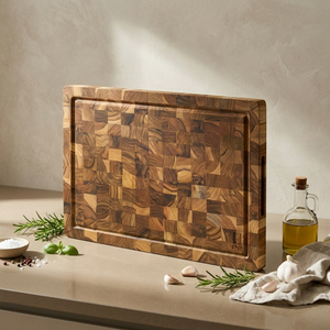 Juego de 3 tablas de cortar de madera de teca Ha Le, tabla de picar tipo parquet, tabla de preparación para cocina - Product Image 6
