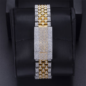 Vente chaude De Luxe À La Main Entièrement Glace Diamant Hip Hop Montres VVS Moissanite Verre Cadran Fenêtre Mouvement Automatique Bande Cachée - Product Image 4