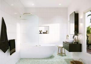 Panneau de douche en verre rainuré et cannelé, avec quincaillerie collée UV, marque LONG DING GLASS, épaisseur 10 mm, durable, écologique, garantie 2 ans - Product Image 5
