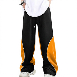 Pantalon de survêtement homme color block, taille élastique, coupe décontractée ample, côtés respirants, en polyester, style printemps - Product Image 6