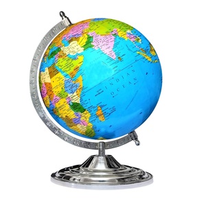 Globe terrestre décoratif avec support en métal argenté |   Globe terrestre éducatif pour la maison, le bureau, l'école, la salle d'étude, décoration de table - Product Image 6