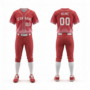 Custom Design <b>Baseball</b> Uniform <b>Set</b> with Button Jersey Pants 100% Polyester Quick Dry & Breathable All Seasons for Team Sports - Product Image 6