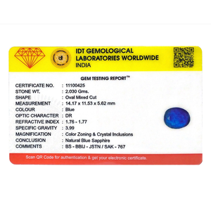 Loose 10.15 Carat Blue Sapphire Gemstone for Fine Jewelry - Product Image 4