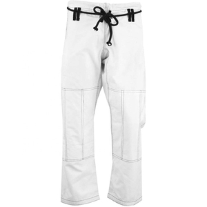 Shorts de boxe unisexes noir et bleu, coupe classique, extensibles en spandex, séchage rapide, 220g, logo imprimé par transfert thermique sur le devant, en stock - Product Image 2