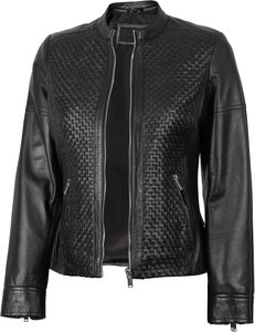 Unisex Black PU Leather Moto <b>Jacket</b> V-neck <b>Half</b> <b>Zip</b> Slim Fit Regular Length Solid Pattern Winter Style Hooded Thick Bamboo Fiber - Product Image 2