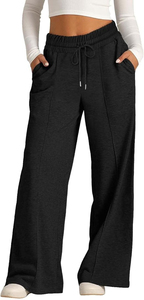 Custom Female Joggers Baggy Pants Mid Waist Flare Elastic Breathable Eco-Friendly Quick Dry <b>Canvas</b> Streetwear Joggers Pants - Product Image 3