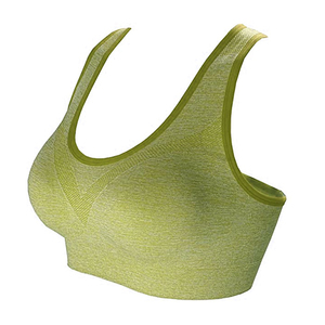 Conjunto de sujetadores deportivos RA para mujer, paquete de 3, diseño de espalda cruzada, morado, rosa, gris, top de yoga sin costuras, soporte medio, sujetador transpirable para entrenamiento - Product Image 2