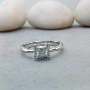 Anillo de Lujo Unisex de 2 Quilates, Oro Sólido de 10K, Certificado IGI, Tendencia en Anillos, Diamante Cultivado en Laboratorio VVS/VS EF, Corte Princesa, Clásico para Bodas y Fiestas - Product Image 2