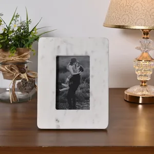 Stone Era Premium White Marble Fashionable Handmade Photo <b>Frame</b> <b>with</b> Wall <b>Mount</b> for Home Decor Office Display & Gifts - Product Image 3