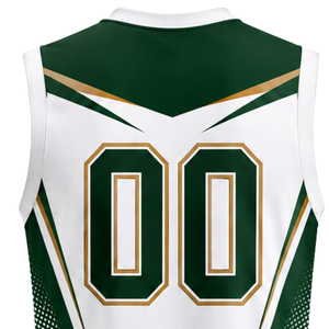 Ensemble Maillot et Short de Volleyball Blanc et Vert Sans Manches Sublimé – Tenue Sportive Professionnelle pour Équipe - Product Image 5