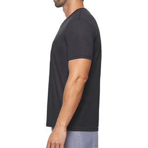T-shirt col en V pour homme OEM, impression personnalisée, coton doux, manches courtes, fabricant de t-shirts décontractés, fournisseur en gros - Product Image 3
