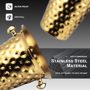 Enfriador de Champán de Acero Inoxidable Dorado de Lujo, Cubo de Hielo con Capacidad de 5L y Asas para Enfriar Vino y Cerveza, Enfriador de Bebidas para Exteriores - Product Image 2