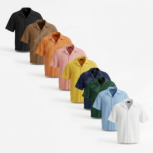 Chemise habillée boutonnée à manches courtes, élégante et tendance, pour soirée, avec logo personnalisé, décontractée, légère, en coton, pour l'été - Product Image 1