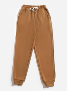 Nuevas llegadas: Pantalones deportivos casuales de algodón transpirable con encaje para mujer, de cintura media, de forro polar, al por mayor. - Product Image 4