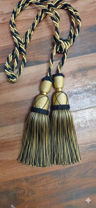 Golden Tassel <b>Curtain</b> Tieback with Black Accents Classic Style Traditional Design Elegant Decorative Accessories for Drapes - Product Image 4