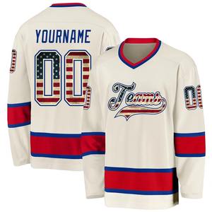 Maillot de hockey sur glace par sublimation 100 % polyester, respirant, anti-humidité, col en V, manches longues, design d'équipe personnalisé - Product Image 4