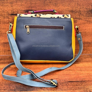 กระเป๋าหนังแท้พิมพ์ลายสัตว์หนังรีไซเคิลสำหรับผู้หญิงกระเป๋าสะพายคาดลำตัวหนังแท้อเนกประสงค์มีหูหิ้วด้านบน - Product Image 6