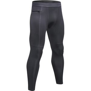 Custom Logo <b>Mens</b> Solid Spandex Yoga Leggings High Waist Full-Length Gym Fitness Sportswear Running <b>Compression</b> <b>Tights</b> Quick Dry - Product Image 2