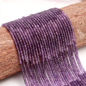 Cuentas de rondelle facetadas de amatista Cuentas de rondelle sombreadas de amatista Cuentas de amatista Africana natural - Product Image 4