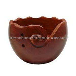 Best Selling Customize Handmade Wooden Yarn Bowl <b>Wool</b> Bowl Yarn Holder Wooden Bowl for Knitting - Product Image 1