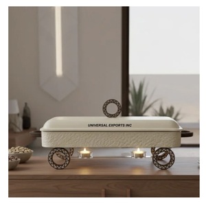 Decorative Metal Chafing Dish For Middle East High Quality Designer Casserole Round Shape Luxury New Metal Food Warmer - Product Image 1