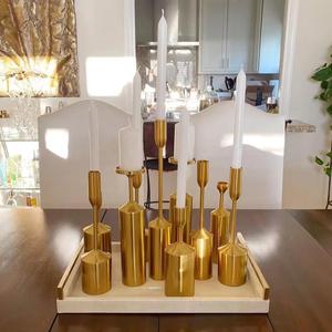 Gold <b>Candlestick</b> <b>Holders</b> Mantel Candle <b>Holder</b> Set Metal Taper Candle <b>Holder</b> for Wedding Tabletop Decor Luxury Home Decor - Product Image 5