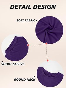 Women's Casual Short Sleeve Round Neck Solid Color Knitted Shirt Soft Fabric Everyday Wear - Product Image 6