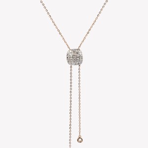 Collares de cadena tipo Y con diamantes redondos de laboratorio, personalizados en oro macizo de 14K o 18K, de 18 pulgadas, ajustables, modernos, delicados, para uso diario. - Product Image 1