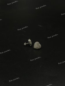 925 <b>Silver</b> Rhodium Plated Heart Shape VVS Moissanite Diamond <b>Stud</b> <b>Earrings</b> Channel Setting Luxury Unisex Party Everyday Wear - Product Image 4