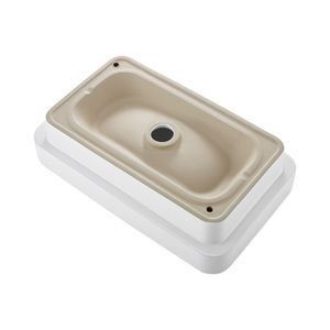 Lavabo Rettangolare in Ceramica Bianca 19.29 X 12.01 Pollici Semi-Incassato con Foro di Scarico da 1 3/4 Pollici per Installazione a Incasso nel Bagno - Product Image 1