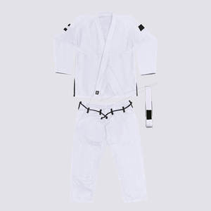 <b>White</b> BJJ Kimono Set With Black Trim And <b>Belt</b> For <b>Men</b> And Women - Product Image 1