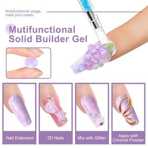 Set Gel Costruttore Acrilico Limegirl Dream Color Rosa Viola Aurora Solido Non Appiccicoso per Estensione Unghie Gel UV Smalto Unghie - Product Image 2