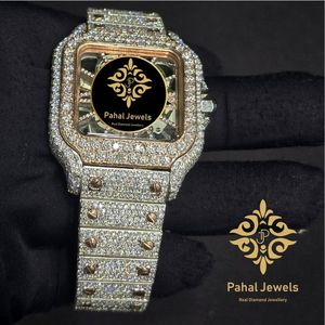 นาฬิกาข้อมือ Pahal Jewels รุ่นวินเทจ ประดับเพชร หน้าปัดสี่เหลี่ยม ขนาด 40 มม. ตัวเรือนสแตนเลส สายขนาด 20 มม. หรูหรา ทันสมัย - Product Image 3