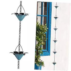 Cadena de Lluvia de Hierro con Acabado de Recubrimiento en Polvo, Resistente a la Intemperie, Convierte Lluvias Intensas en un Elegante Flujo Vertical para Exteriores del Hogar - Product Image 3