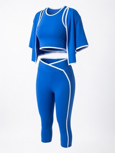 Wholesale Fitness Clothes for Gym Wear Women Sets 3 Pieces Yoga <b>Jackets</b> <b>Workout</b> Leggings Sports Bras Top Sportswear Set - Product Image 6