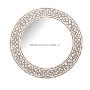 Espejo con incrustaciones de hueso ligero hecho a mano moderno más vendido para decoración artística de pared uso práctico disponible en cantidad a granel India - Product Image 4