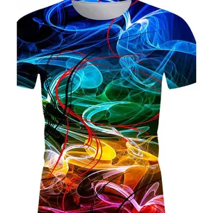 Camiseta informal elegante para hombre, estampado abstracto, ropa diaria, camiseta de moda juvenil, suave, cómoda y elegante para uso diario - Product Image 1