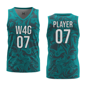 เสื้อบาสเก็ตบอลแบบกำหนดเอง W4G สำหรับทุกเพศ คอวี แขนกุด ระบายเหงื่อได้ดี ผลิตจากโพลีเอสเตอร์ 100% ลายพิมพ์เรขาคณิต เสื้อทรงแอธเลติกสำหรับผู้ใหญ่ - Product Image 6