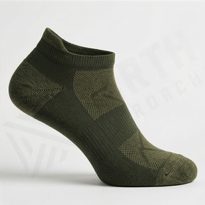 Ankle <b>Socks</b> Geometric Pattern Olive Green Breathable <b>Running</b> <b>Socks</b> for Adults Summer Thin Knitted Polyester Spandex - Product Image 3